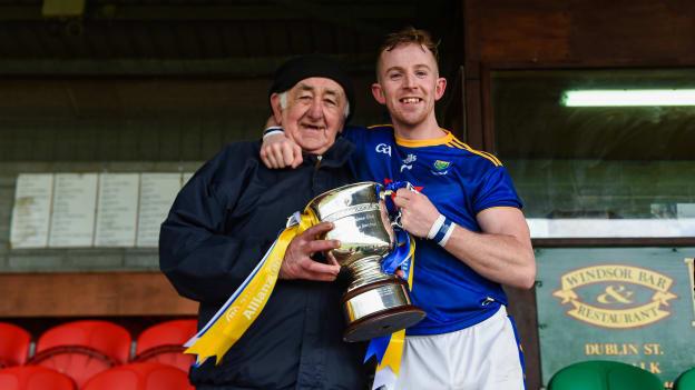 Wicklow captain Warren Kavanagh and Pat Mitchell celebrating an important win.