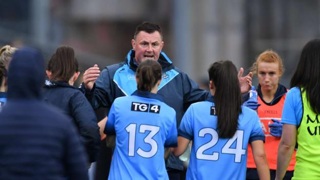 Mick Bohan addresses the Dublin players ahead of the 2019 All Ireland semi-final against Cork.
