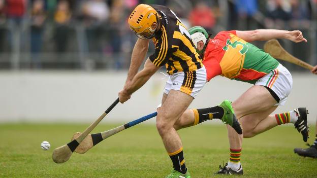 Colin Fennelly, Kilkenny, and Paul Doyle, Carlow, during the Leinster SHC encounter at Netwatch Cullen Park.
