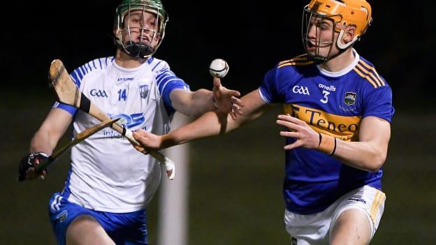 Michael Kiely, Waterford, and Connor Whelan, Tipperary, in Bord Gais Energy Munster Under 20 Hurling Championship action at Fraher Field.