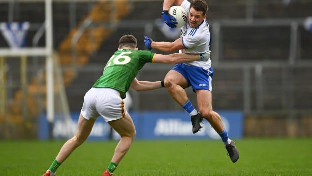 Ryan Wylie, Monaghan, and Jack O'Connor, Meath, clash at St Tiernach's Park.