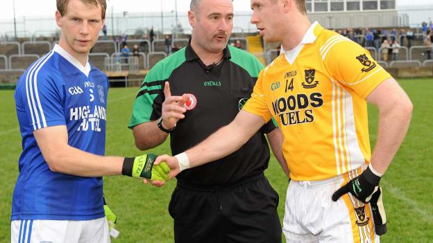 Naomh Conaill took on Clontibret in the 2010 Ulster Club Championship. On Saturday evening, Anthony Thompson, left, and Vinnie Corey, right, will line out for their respective teams again nine years on.