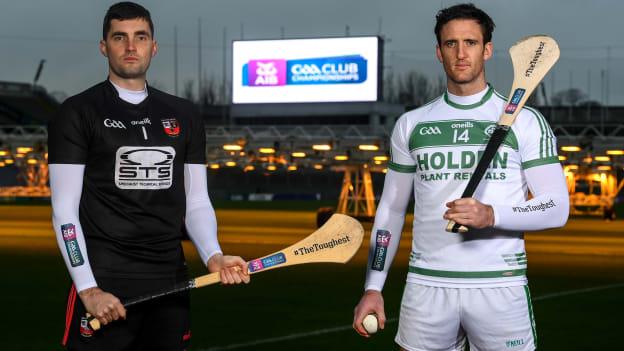 Hurlers Stephen O’Keeffe of Ballygunner, Waterford, left, and Colin Fennelly of Ballyhale Shamrocks, pictured ahead of one of #TheToughest showdowns of the year, as the two sides go head-to-head in the AIB GAA Hurling All-Ireland Senior Club Championship Final this Saturday, February 12th at 3pm. 