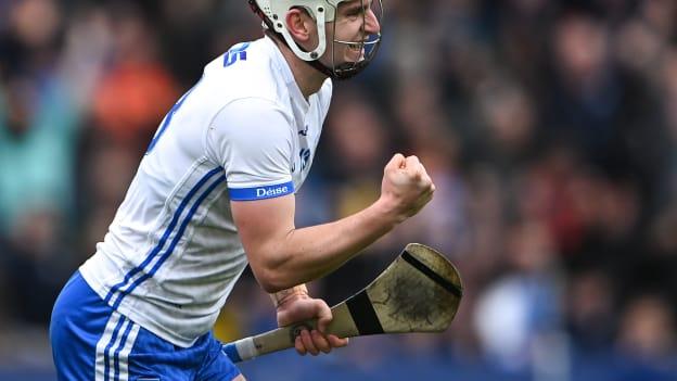 Dessie Hutchinson of Waterford celebrates scoring his side's second goal during the Munster GAA Hurling Senior Championship Round 1 match between Waterford and Tipperary at Walsh Park in Waterford. 