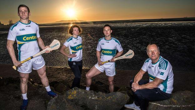 (l to r) Clare hurler, Podge Collins, Dublin hurling coach, Cliodhna O'Connor, Galway hurler, Niall Burke, and Cork hurling manager, John Meyler, pictured at Centra’s launch of the GAA All Ireland Hurling Championship.