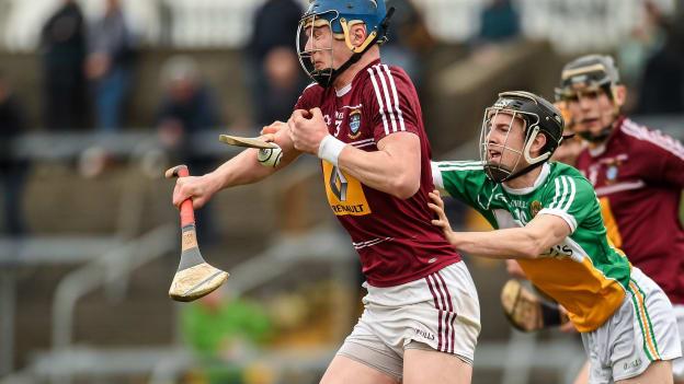 Tommy Doyle, Westmeath, and Kevin Connolly, Offaly, during the 2016 Leinster SHC clash at TEG Cusack Park.