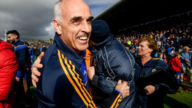 Anthony Cunningham celebrates following Roscommon's Connacht SFC Final success over Galway at Pearse Stadium.