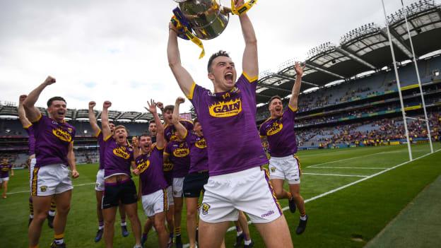 Rory O'Connor celebrates following the 2019 Leinster Senior Hurling Final win at Croke Park.