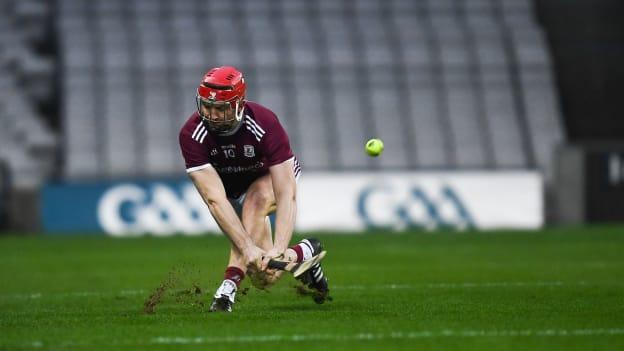 Joe Canning converts one of four sideline cuts he scored for Galway against Limerick in the All-Ireland SHC semi-final. 