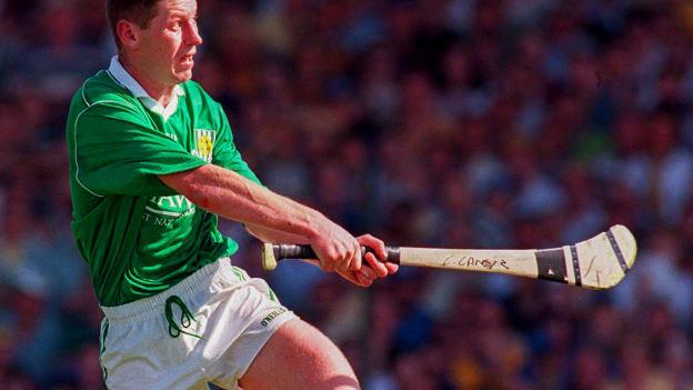 Ciaran Carey hits the winning point for Limerick in the 1996 Munster SHC semi-final against Clare. 