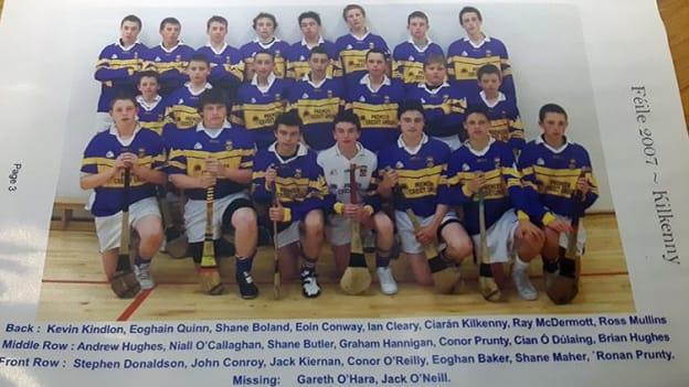 The Castleknock team that won the 2007 Feile na nGael Division 1 Hurling Final. Ciarán Kilkenny is in the back row, third from the right.  