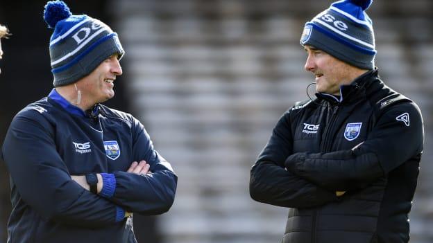 Waterford manager Liam Cahill, left, and selector Stephen Frampton ahead of the Allianz Hurling League Division 1 Group A Round 5 match between Tipperary and Waterford at Semple Stadium in Thurles, Tipperary.