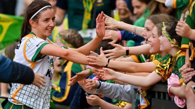 Niamh O'Sullivan celebrates following Meath's All-Ireland Ladies Football final win in July.