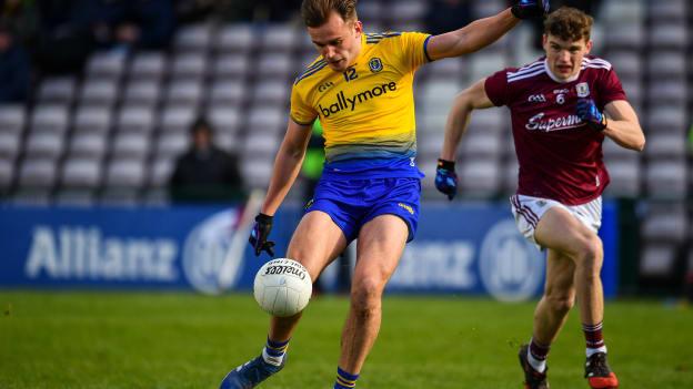 Roscommon's Enda Smith kicks a first half point against Galway at Pearse Stadium.