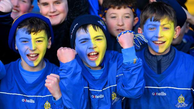 Young St Finbarr's supporters during the AIB Munster GAA Football Senior Club Championship Final match between Austin Stacks and St Finbarr's at Semple Stadium in Thurles, Tipperary.