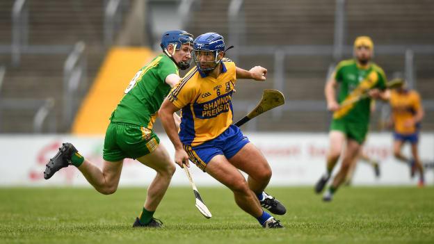 Caimin Morey, Sixmilebridge, and Conor Henry, O'Callaghan's Mills, during the Clare SHC Final at Cusack Park.