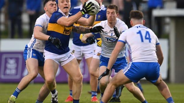 Teddy Doyle in action for the Tipperary footballers against Waterford in this year's Munster SFC. 