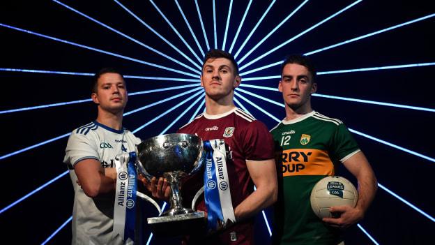 In attendance at the Allianz Football League 2019 launch in Dublin were, from left, Ryan Wylie of Monaghan, Shane Walsh of Galway and Stephen O'Brien of Kerry. 