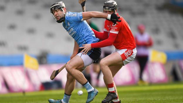 Sean McInerney, Oranmore-Maree, and Finbarr Cagney, Charleville, in AIB Club Intermediate Hurling Final action at Croke Park.