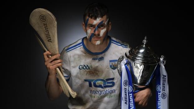 Jamie Barron of Waterford pictured with the Allianz Hurling League Division 1 trophy ahead of Sunday's Final against Limerick. 