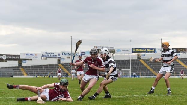 Presentation Athenry's Mark Kennedy in action against St Kieran's, Kilkenny in the 2018 Masita Croke Cup final at Semple Stadium.