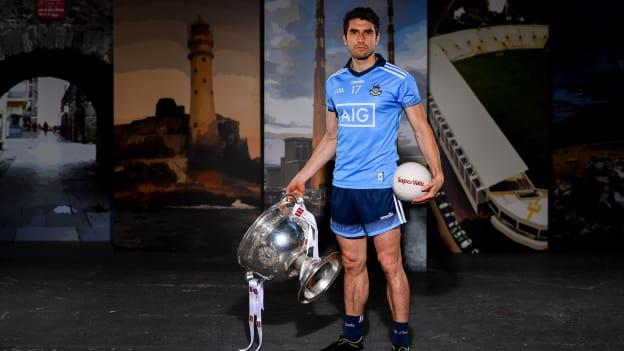 Bernard Brogan of Dublin, pictured with the Sam Maguire Cup, at SuperValu GAA Sponsorship Launch 2019 at D-Light Studios in Dublin. 