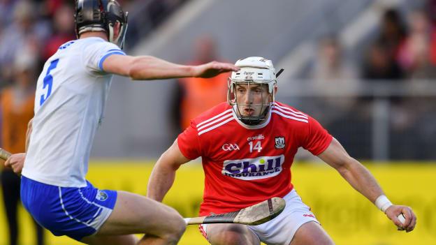 Patrick Horgan of Cork in action against Calum Lyons of Waterford during the Munster GAA Hurling Senior Championship Round 4 match between Cork and Waterford at Páirc Uí Chaoimh in Cork.