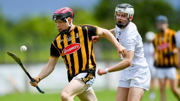 Pierce Blanchfield of Kilkenny in action against James Aylward of Kildare during the Electric Ireland Leinster Minor Hurling Championship Semi-Final match between Kildare and Kilkenny at St Conleth’s Park in Newbridge, Kildare.