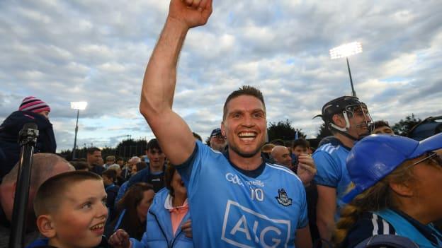 Conal Keaney of Dublin celebrates following the Leinster GAA Hurling Senior Championship Round 5 match between Dublin and Galway at Parnell Park in Dublin. 