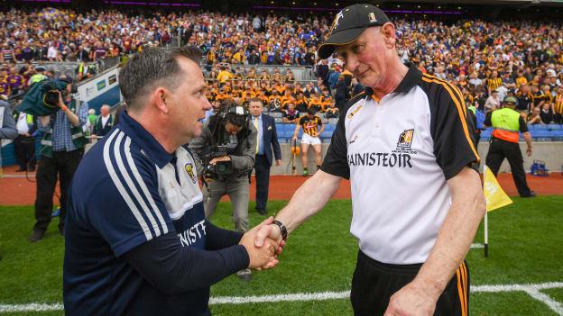 Kilkenny manager Brian Cody shakes hands with Wexford manager Davy Fitzgerald following the Leinster GAA Hurling Senior Championship Final at Croke Park.