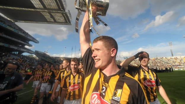 Paul Murphy celebrates with the Liam MacCarthy Cup after Kilkenny's victory over Tipperary in the 2011 All-Ireland SHC Final. 