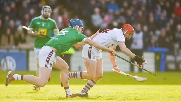 Galway's Conor Whelan in Allianz League Hurling action against Westmeath's Tommy Doyle at Pearse Stadium.