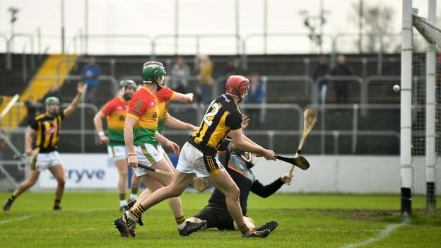 James Maher scores a goal for Kilkenny against Carlow at Netwatch Cullen Park.