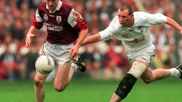 Kildare's Glen Ryan chases Galway's Ja Fallon in the 1998 All-Ireland SFC Final. 