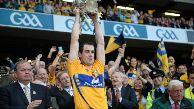 Clare captain Pat Donnellan lifts the LIam MacCarthy Cup after victory over Cork in the 2013 All-Ireland SHC Final replay. 