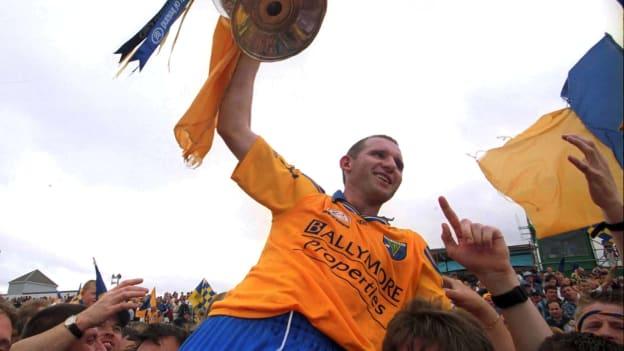 Roscommon captain Fergal O'Donnell pictured with the Nestor Cup in 2001.