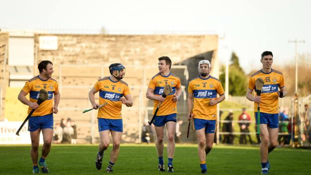 Clare players following an Allianz Hurling League win over Carlow in January.