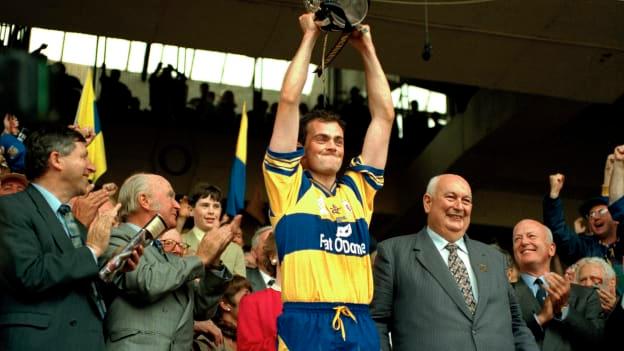 Anthony Daly lifts the Liam MacCarthy Cup for Clare in 1995 after victory over Offaly. 