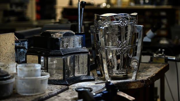 The Liam MacCarthy Cup is prepared in a workshop prior to the GAA Hurling All-Ireland Senior Championship Final between Limerick and Waterford at Croke Park in Dublin.