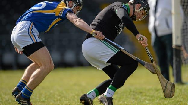 Cúchulainn an Ghleanna club chairman, Cathal McGarry, right, in action for the Fermanagh senior hurlers in the 2016 Allianz Hurling League Division 3A Final against Longford. 