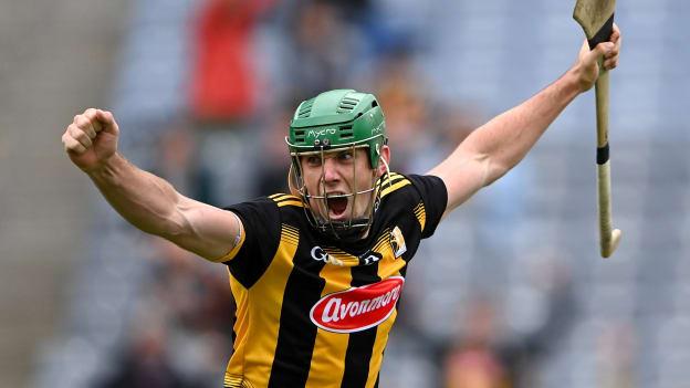 Eoin Cody of Kilkenny celebrates scoring his side's first goal during the Leinster GAA Hurling Senior Championship Semi-Final match between Kilkenny and Wexford at Croke Park in Dublin.