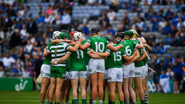 The Limerick players in a huddle before the All-Ireland SHC semi-final against Waterford.