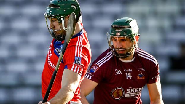 Fintan Burke, St Thomas', and Cian Salmon, Clarinbridge, in action during the Galway SHC Final at Pearse Stadium.