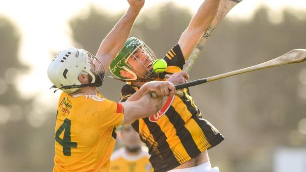 Tommy Walsh of Kilkenny in action against Neil McManus of Antrim during the Allianz Hurling League Division 1 Group B match between Kilkenny and Antrim at UMPC Nowlan Park in Kilkenny.