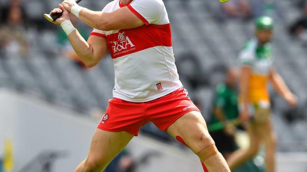 Cormac O'Doherty of Derry during the 2021 Christy Ring Cup Final match between Derry and Offaly at Croke Park in Dublin.