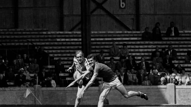  Brian Mullins of Dublin in action against Liam Hayes of Meath during the 1983 Leinster Senior Football Championship quarter-final.