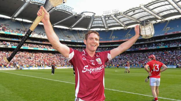 Niall Donohue celebrates after Galways 2012 All-Ireland SHC semi-final win over Cork. 




























