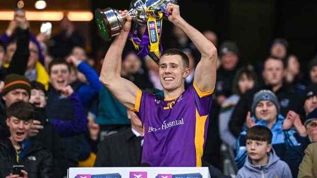 Paul Mannion of Kilmacud Crokes lifts the Andy Merrigan Cup after his side's victory in the AIB GAA Football All-Ireland Senior Club Championship Final match between Watty Graham's Glen of Derry and Kilmacud Crokes of Dublin at Croke Park in Dublin. 
