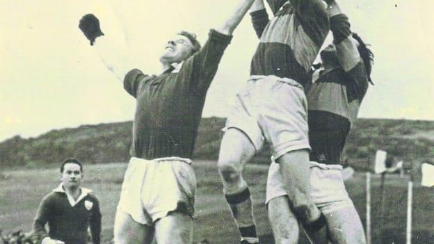 The late, great Josie Murray pictured fielding the ball above Galway's Martin McDonagh and his Leitrim team mate Jim Lynch.