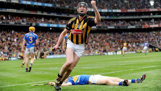 Martin Comerford celebrates after scoring a decisive goal for Kilkenny against Tipperary in the 2009 All-Ireland SCH Final. 